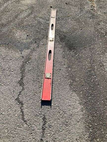 Red 48-Inch Level with Bubble Vials