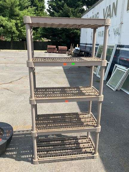 Five-Tier Plastic Shelf Unit, 71”Hx36”Lx18”W