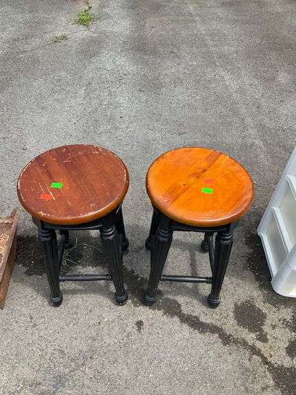 Black and Brown Barstools, 24-Inch Seat Height