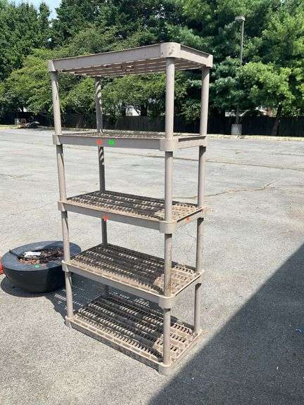 Five-Tier Plastic Shelf Unit, 71”Hx36”Lx18”W
