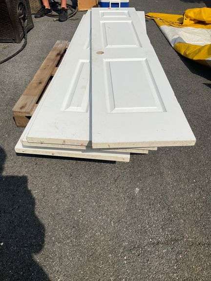 Six 3-Panel Pantry/Closet Doors, White Finish, 80”Hx18”W Each