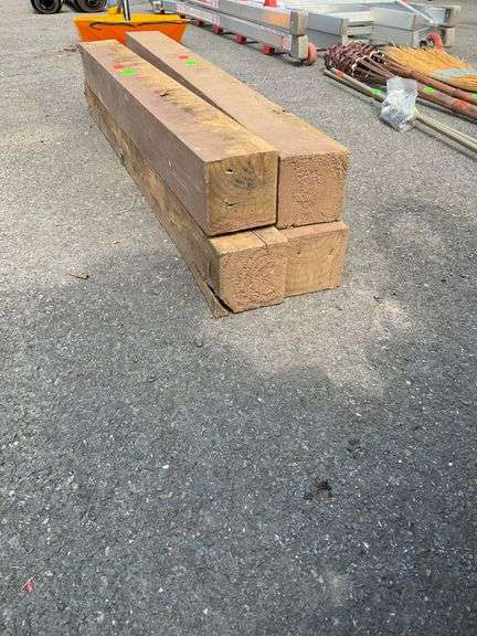 Four Wooden Posts, 36-inch and 40-inch Heights, 3.5×3.5 Inches