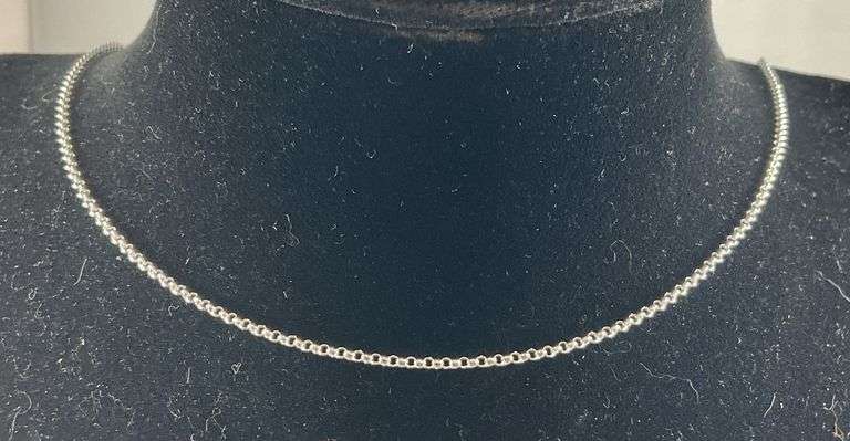 Italian sterling silver 18in rolo chain necklace 1.63g