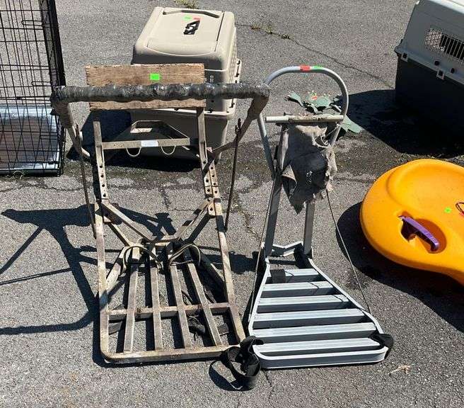 Two Metal Tree Stands with Platform Design