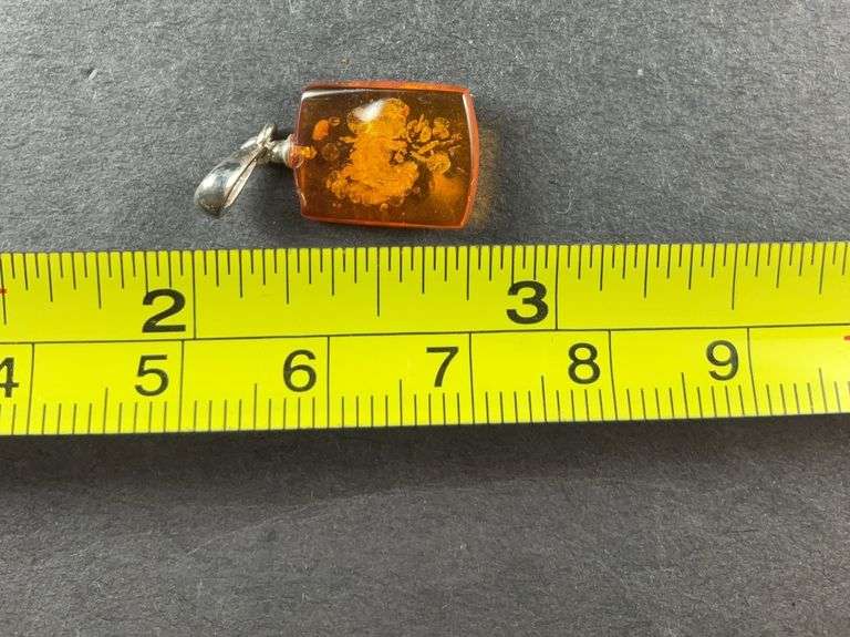 Sterling silver Baltic amber pendant
