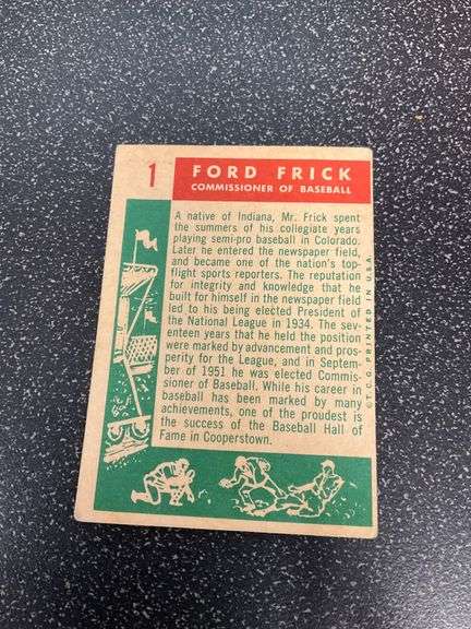 1959 Topps Ford Frick Commissioner of Baseball Trading Card #1