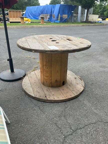 40” Diameter and 27” Height Wooden Spool Table