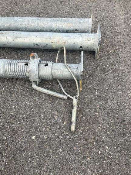 Three Galvanized Steel Shoring Posts with Threaded Ends