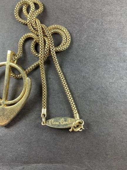 Two Gold Tone Men's Necklaces With Eagle Pendant, One Arrow, Gold Tone Medallion (Mayan) Calendar