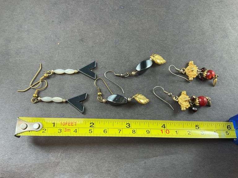 Three Sets Of Dangling Earrings