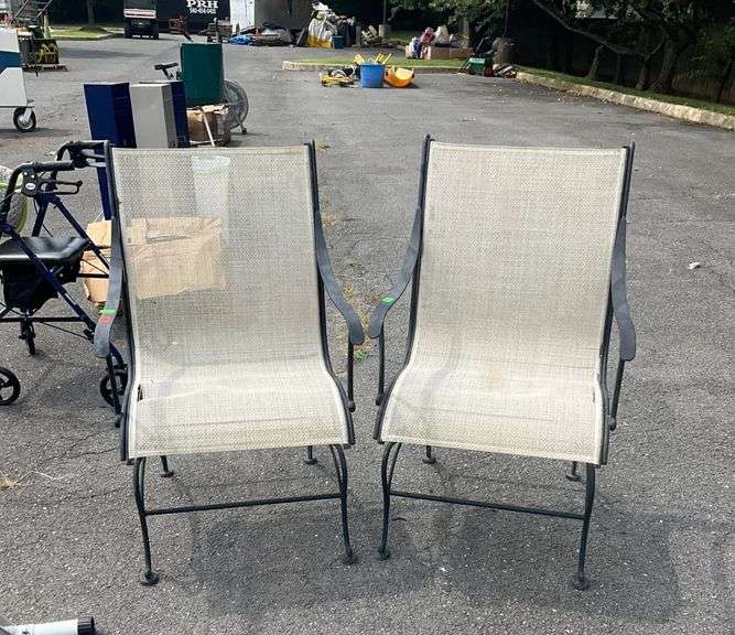 Outdoor Metal Spring Rocking Chairs With Mesh Seating