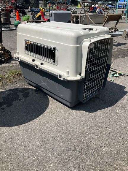 Durable Plastic Pet Carrier with Metal Grid Door, 30″Lx20″Wx20″H
