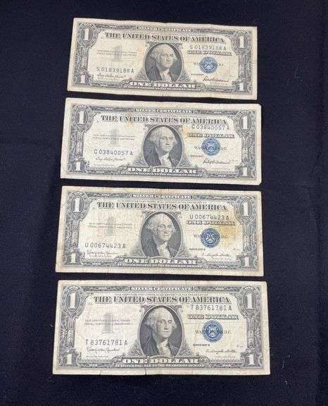 Four silver certificates 1957(2) and 1957B(2)
