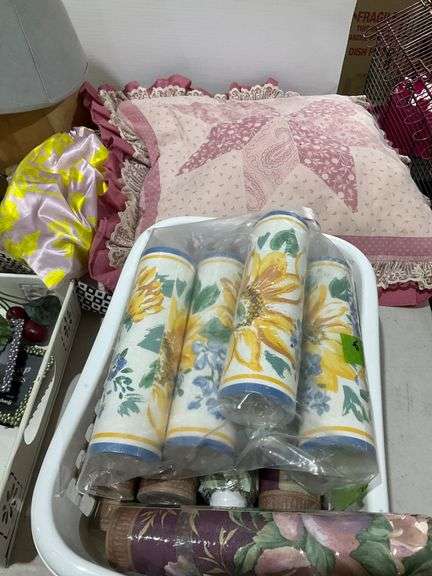 Four Boxes of Decorative Items, Tableware, Textiles, and Collectibles