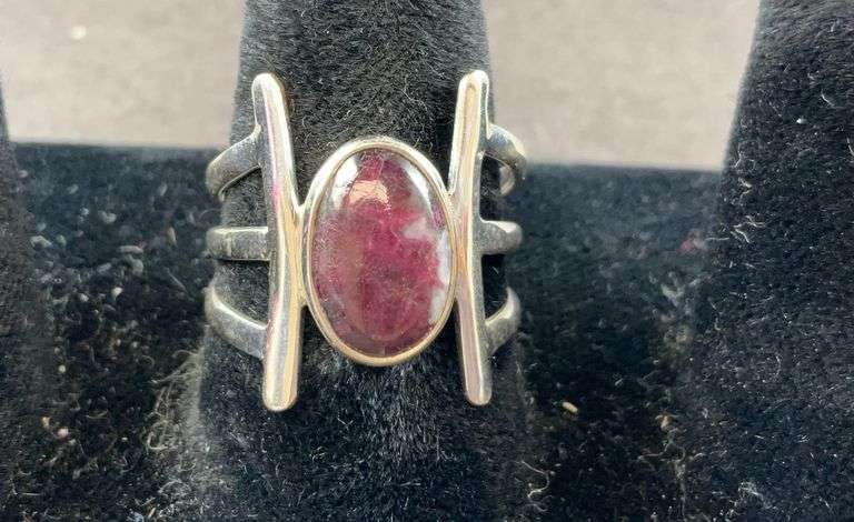 Sterling silver tourmaline quartz ring size 8