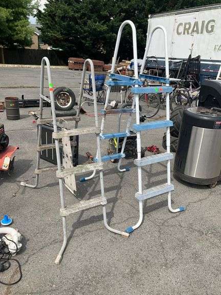 Two Metal Pool Ladders: Three-Step and Four-Step Designs