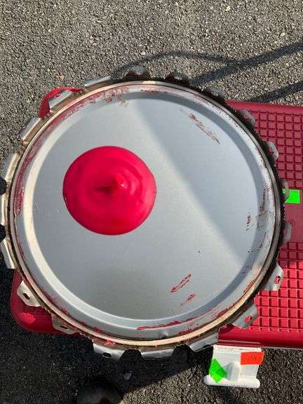 Empty Mobil SHC Synthetic Lubricant Drum with Lid, 27″Hx15″Dia