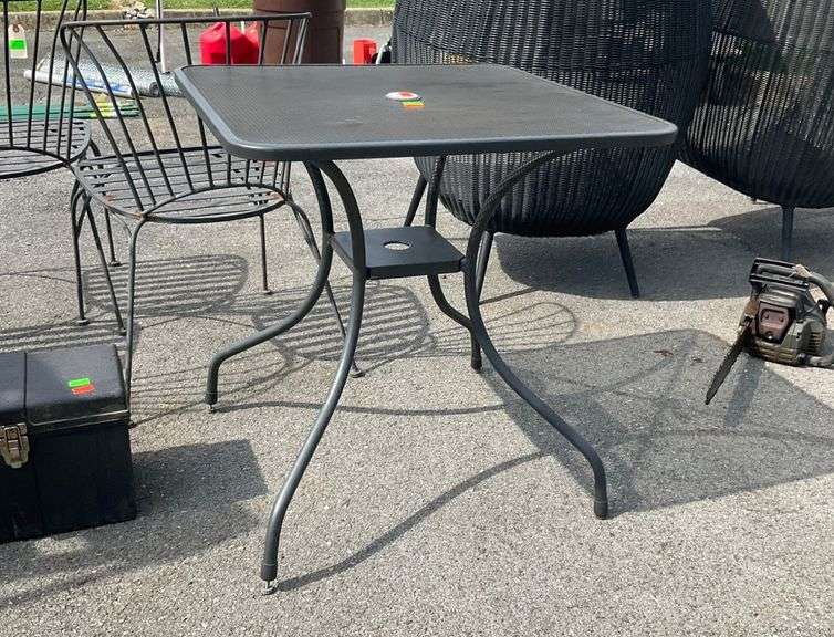 Square Mesh Metal Side Table, 28”x28”