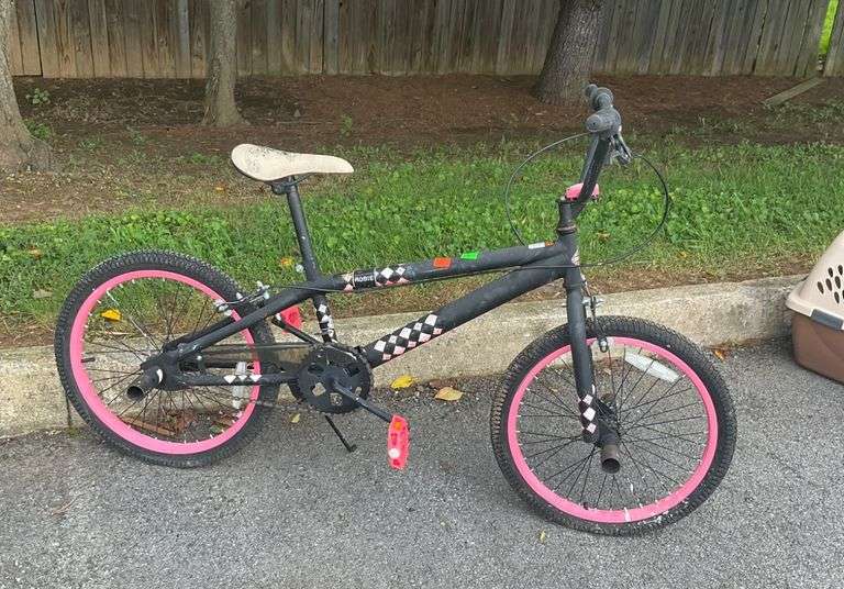 Huffy BMX Bike with Black Frame and Pink Accents