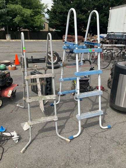 Two Metal Pool Ladders: Three-Step and Four-Step Designs