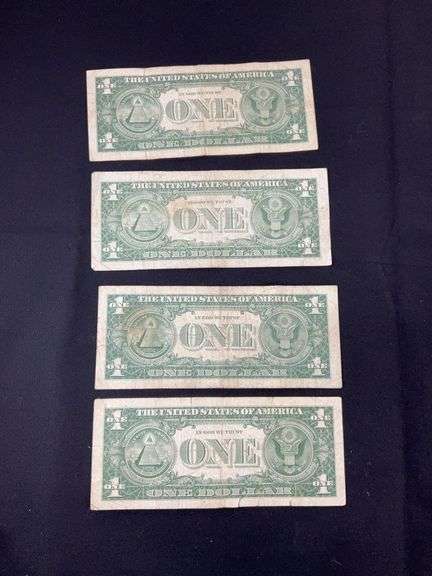 Four silver certificates 1957(2) and 1957B(2)