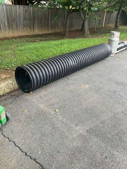 Black Corrugated Plastic Pipe, 9’5”L x 15” Diameter