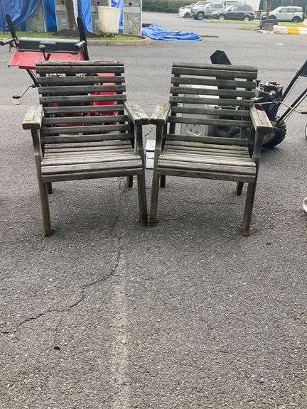 Outdoor Slatted Arm Chairs