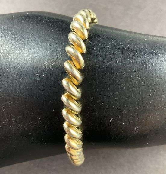 Gold Tone Bracelet Made In Italy 9.7 grams Sterling Silver size 8"
