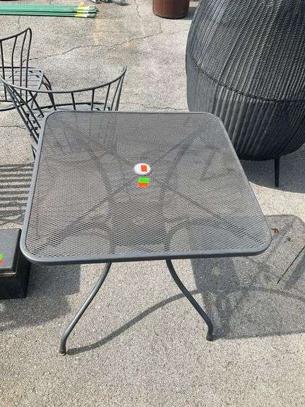 Square Mesh Metal Side Table, 28”x28”