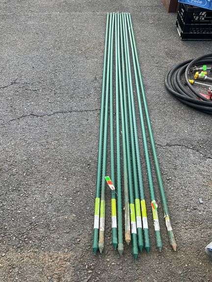 Ten 8’ Vigoro Steel Core Garden Stakes with Plastic Coating