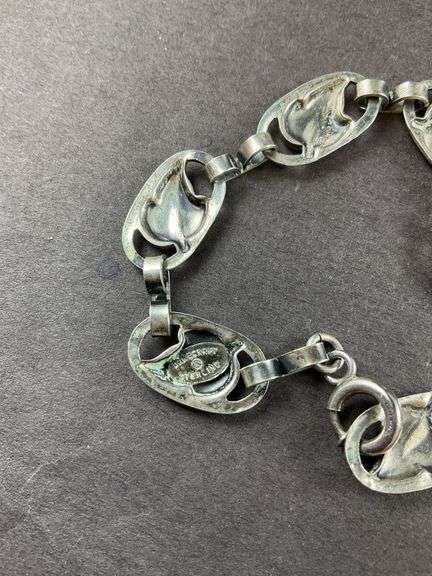 Danecraft Leaf Designed Bracelet 13.9 grams Sterling Silver size 7"