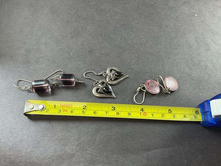 Three Sets Of Dangling Earrings