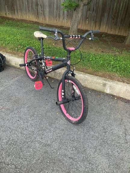 Huffy BMX Bike with Black Frame and Pink Accents