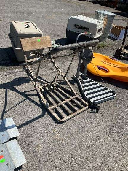 Two Metal Tree Stands with Platform Design