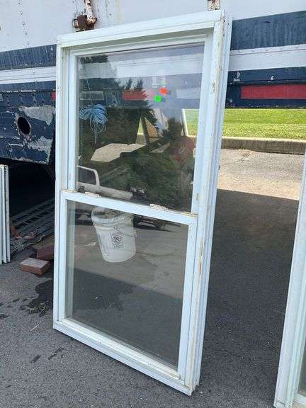 Framed Window Unit with Double Glass Panels, 62”Hx34”W