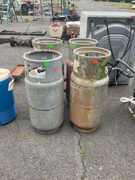 Four Empty Forklift Propane Cylinders