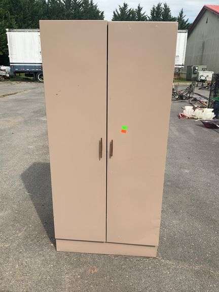 Two-Door Metal Cabinet With Shelf, 63”H x 30”L x 19”W