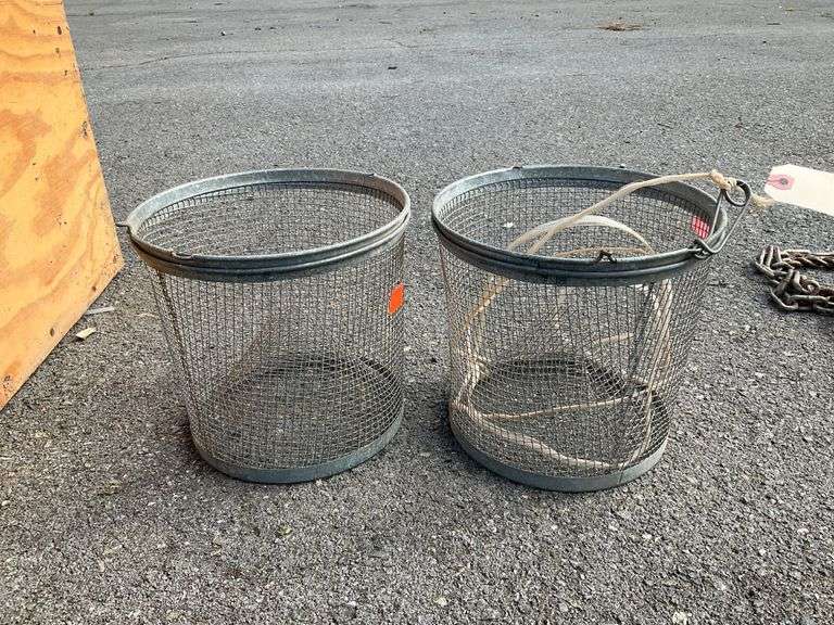 Metal Mesh Minnow Trap Buckets with Rope Handles