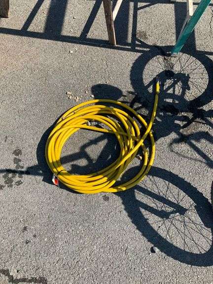 Yellow Air Hose with Attached Fittings