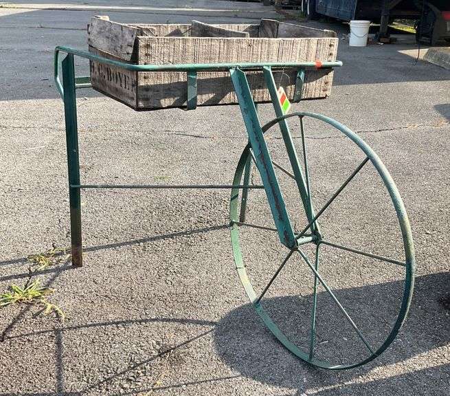 Cart-Style Planter with Divided Wooden Crate and 26-Inch Frame