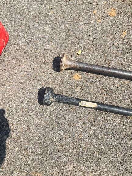 Two Metal Digging Bars With Chisel and Tamping Ends