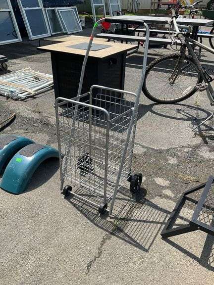 Folding Wire Cart with Four Wheels