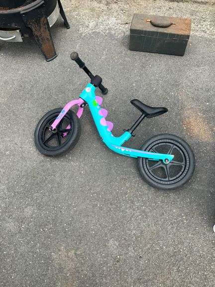 Foot-Powered Kids Balance Bike with Blue and Purple Frame