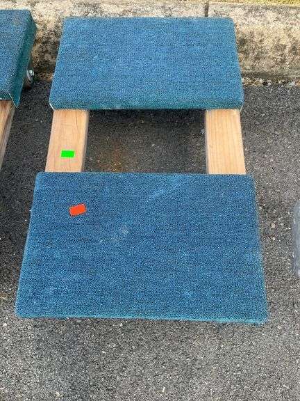 Padded Floor Dolly with Blue Carpet Covering, 32” x 19”