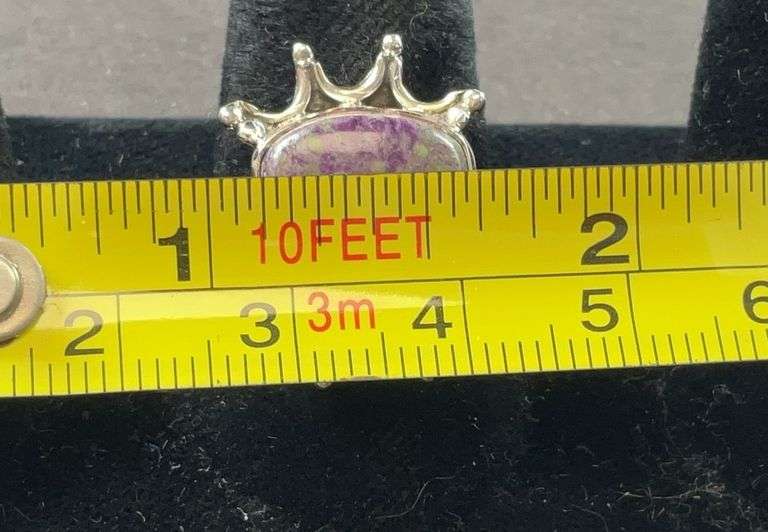Sterling silver purpurite ring size 8