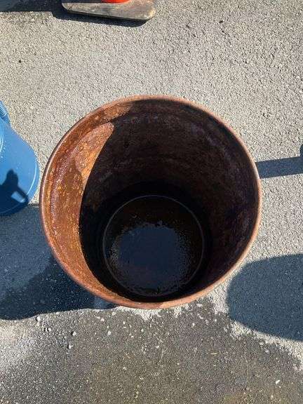 Metal Drum with Open Top, 18”Hx10”dia