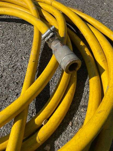 Yellow Air Hose with Attached Fittings