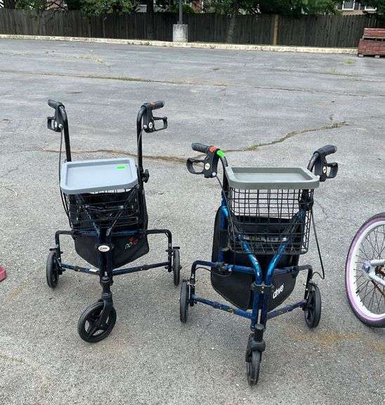 Drive Three-Wheel Rollators Walkers with Baskets and Trays
