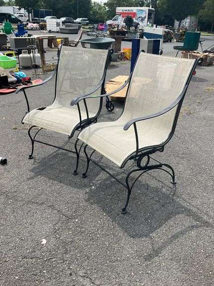 Outdoor Metal Spring Rocking Chairs With Mesh Seating