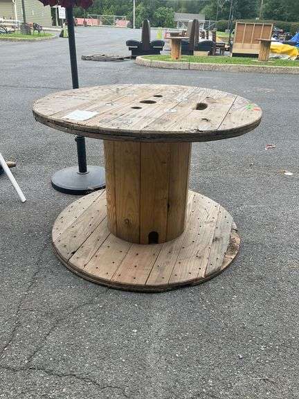 40” Diameter and 27” Height Wooden Spool Table